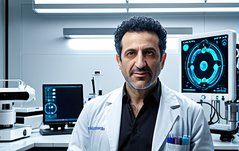 **
Prompt: "Dr. Anthony Atala in a modern lab setting, surrounded by bioprinting equipment. Focus on the futuristic technology and his visionary expression. Backlit, cinematic lighting, emphasizing innovation. Style: Hyperrealistic, detailed textures, with a touch of science-fiction."
**