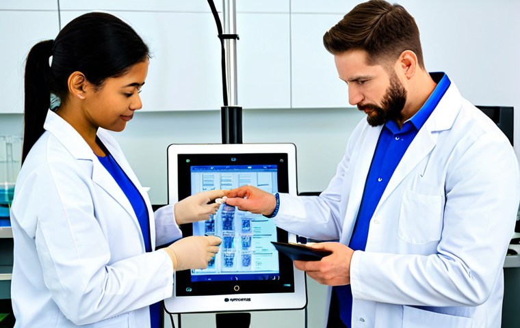 A diverse group of professional bioprinting researchers in clean lab coats, fully clothed, are meticulously calibrating a state-of-the-art 3D bioprinter in a brightly lit, sterile laboratory. They are reviewing standardized protocol documents on a digital tablet, demonstrating a collaborative approach to quality control. The image conveys precision and shared methodology. Perfect anatomy, correct proportions, natural pose, well-formed hands, proper finger count, natural body proportions. Safe for work, appropriate content, fully clothed, professional, modest clothing, high quality professional photography, sharp focus.