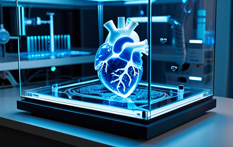 바이오프린팅과 의료 혁신의 연관성 분석 - **Prompt 1: The Genesis of a Personalized Organ**
    A futuristic, sleek 3D bioprinter meticulously...