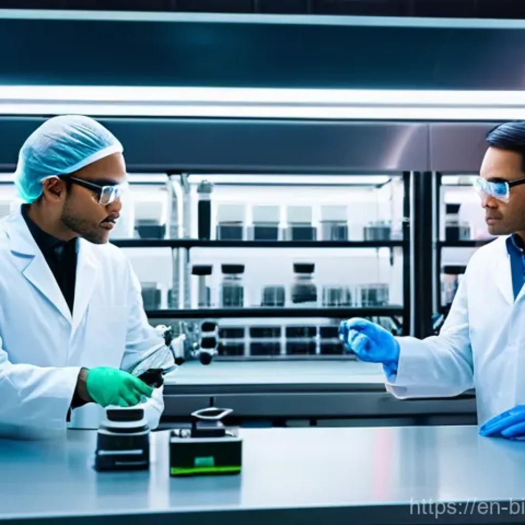 바이오프린팅을 활용한 신약 개발 전략 - **Prompt:** A state-of-the-art bioprinting laboratory. In the foreground, a sleek, automated bioprin...