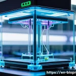 바이오프린팅과 생명과학의 통합 연구 - **Prompt:** A highly detailed, futuristic 3D bioprinter meticulously depositing layers of a glowing,...